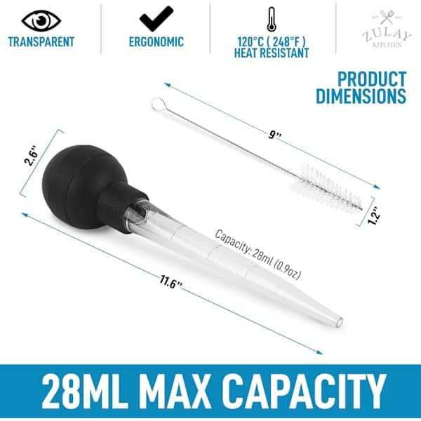 Large Turkey Baster with Cleaning Brush - Premium Basting Tool-FX-