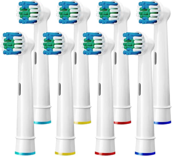 Compatible Replacement Brush Heads for Most Braun Oral B Electric Toothbrushes (8-Pack in White)