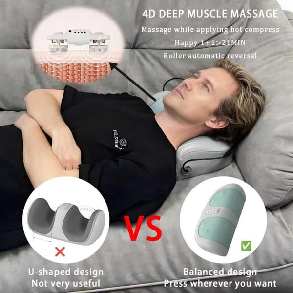 This massager features massage rollers and a constant temperature function, making it suitable for relieving foot pain at home or in the office.