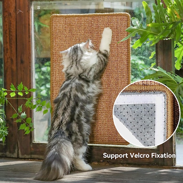 Kattklösmatta, Klopolerande Klösunderlag för Katter Naturlig Sisal Amonsee Andra (30*40CM)