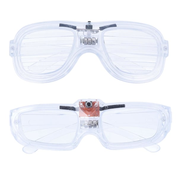 2 Pcs Sunglasses Bulk Adult Shutter Shades Glasses Light Dj Costumes Glow In The Dark GlassesWhite15