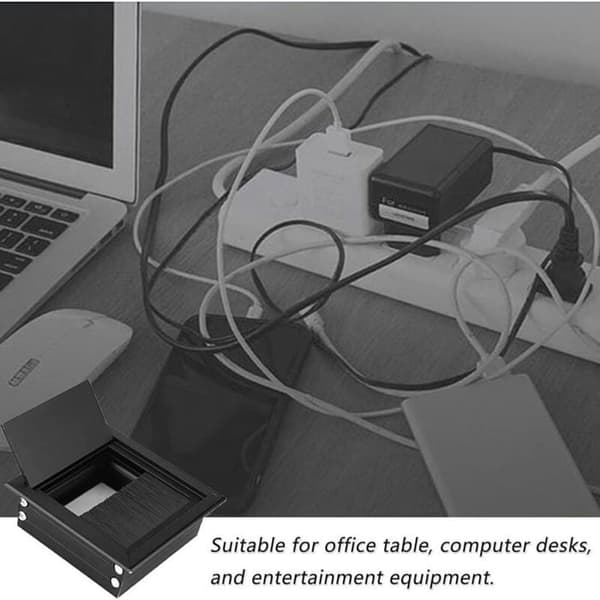 Sæt med 2 forsænkede kabelgennemføringer skrivebordsdæksler 8 x 8 cm til Odipie-computer