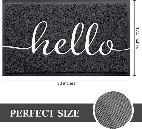 Welcome Mat Low Profile Floor Mat Entry Mat Non-Slip Rugs for Entryway, Patio, High Traffic Areas hello helllo