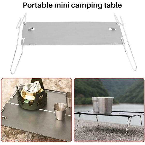Outdoor Folding Aluminum Alloy Camping Table, Portable Mini Table, BBQ Table, Super Camping Table, Silver