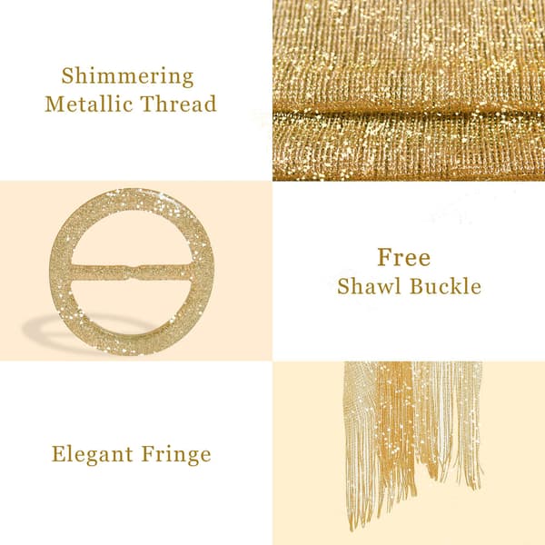 Glitrende metalliske sjaler og wraps til festkjoler, bryllupper og brudepiger guld gold