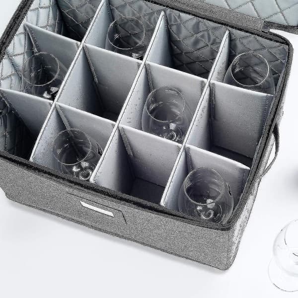 Wine Glass Storage for 12 Wine Glasses or Foldable Wine Storage Box also Usable for Clothes Shlm