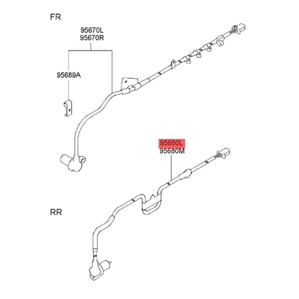 95680-08300 Sensor til baghjulshastighed venstre til 2007-2016 Bil ABS-sensor 9568008300