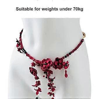 Mode Perle Taljekæde Blomstrende Rose Design Justerbar Kropskæde Til Særlig Gallafest