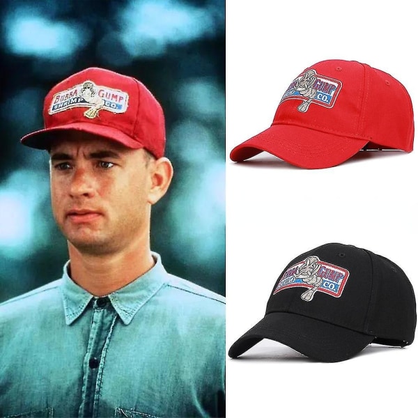 1994 Bubba gump katkarapu baseball- cap miesten naisten urheiluhattu cap kirjailtu casual hattu Forrest purkkilippispuku (musta)