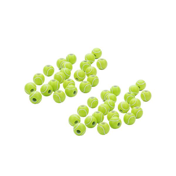100 st Tennisbollar Akrylpärlor Tennispärlor Halsband Tennispärlor Smycken Gör-det-självpärlor Tillbehör Runda pärlor1,1X1,1cm 1.1X1.1cm
