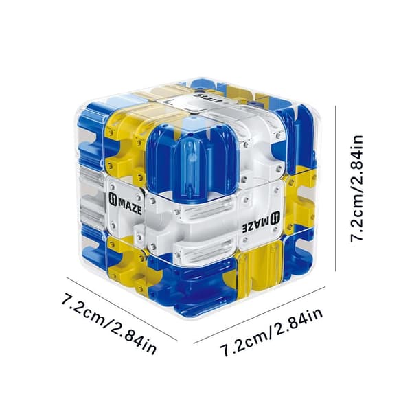 Large 3D Labyrinth Puzzle Cube, Maze Cube and Ball, Brain Training Puzzle, Relieves Stress and Develops Logical Thinking.