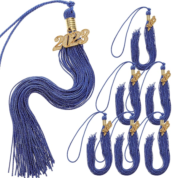 6 stk. Grad Graduation Hat Tassels Graduation Caps Tassels Graduation Hat Dekoration Tassels Mørkeblå4 Dark Blue 40X3.5CM