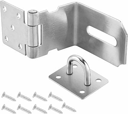 (10 cm, Silver) 2-pack 90 graders hänglås hasp, hänglås dörrspänne