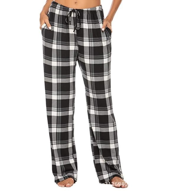 Blå og hvide bløde flannelternede pyjamasbukser til mænd Blue And White XL