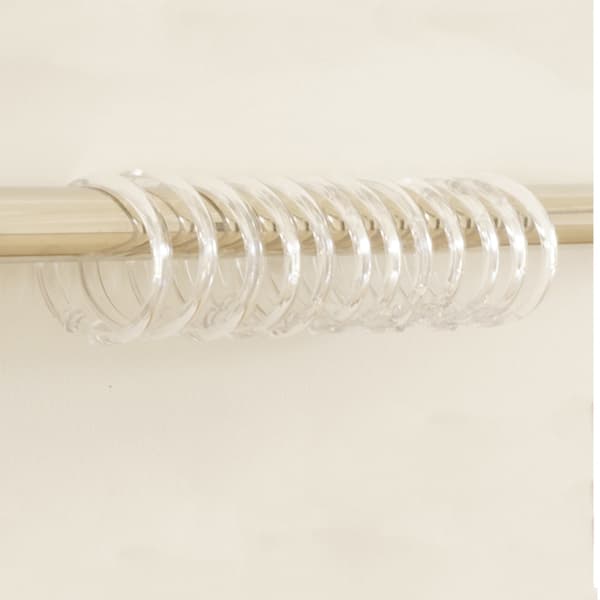 Innerdiameter 4,5 cm Stora transparenta gardinringar, 12-pack