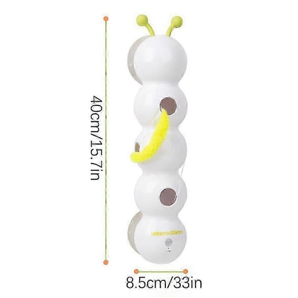 Interactive Caterpillar Cat Toy Suction Cup Wriggling Worm Cat Toy for Indoor Cats Self-Playing at Home