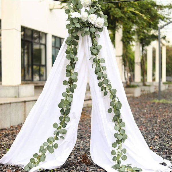 6packs Artificial Plants Eucalyptus Leaves Vines Green Eucalyptus Wreath Compatible With Wedding Banquet Birthd