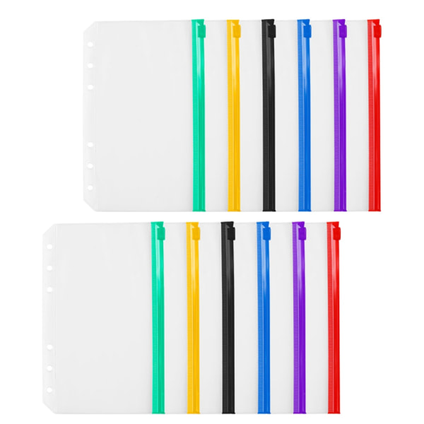 12 st blandade färger A6 universal pärm ficka student anteckningsbok pärm PVC förvaringsväska