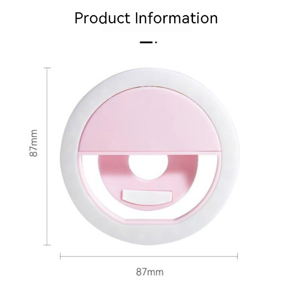 Dafape Selfie Ring Light, Telefonlampa Bärbar Ljusklämma Fylllampa Uppladdningsbar 3 Ljuslägen Lämplig