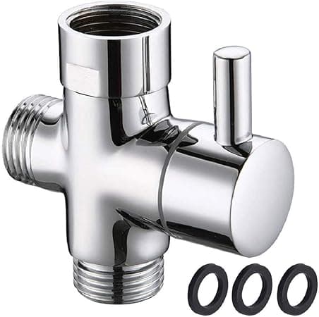3-vejs bruseafleder 20 mm G 1/2\" messingventil aflederventil poleret krom bruseadapter (F2)