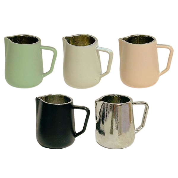 5 st Mini Kaffe Koppar Miniatyr Mjölkskummande Kanner Små Kaffe Koppar Mini Hus Mjölkkannor DekorationerA Assorted Color 2x1.2x1.7cm