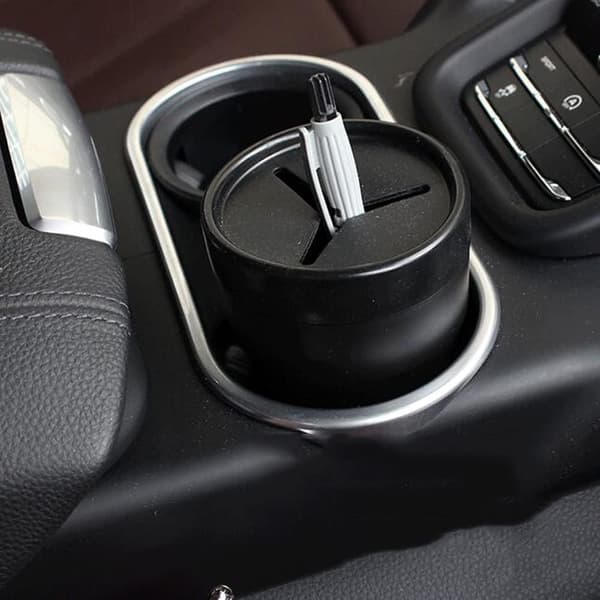Bil soptunna med lock, Mini Portabel Multifunktionell Vattentät Läcksäker Soptunna med Studs för Universal Bilavfall