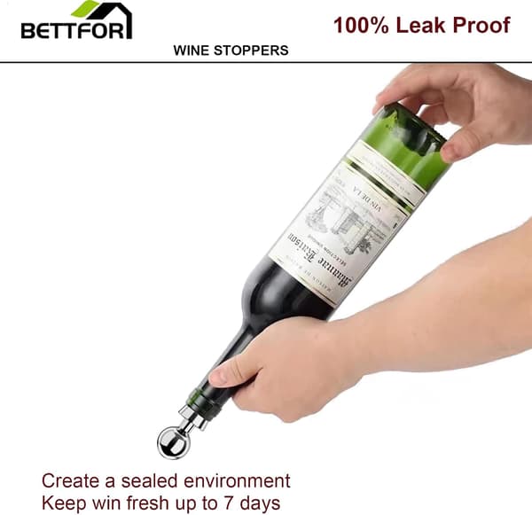 Wine Stoppers for Wine Bottles 3 Pcs Vacuum Wine Bottle Stopper with Reusable Silicone Wine Corks, Leak-Proof Keeps Wine Fresh Suitable for Standard