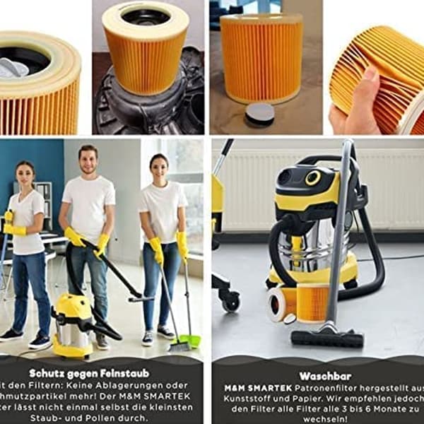 Kassettefilter til Karcher WD2 wd3 MV3 osv. som 6.414-552.0 - 2 stk.
