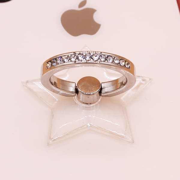 2-pack Transparent Diamond Setting Cell Phone Ring Holder Stand, 360 Degree Rotation and 180 Degree Adjustable Finger Ring Support with Polished Elec
