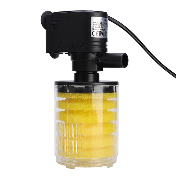 3-i-1 Akvarium Luftpumpe med Filter EU-plugg 220V