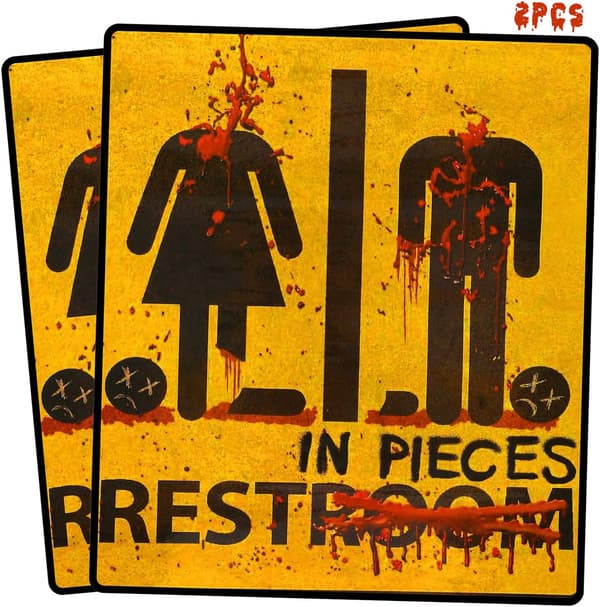 Halloween Decoration, 2 Pcs Halloween Horror Stickers, Scary Bathrobe