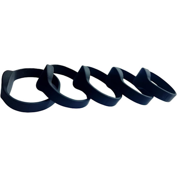 (5-pack) Black RFID Wristbands, Read-Only, Silicone, Door Opening, Access Control