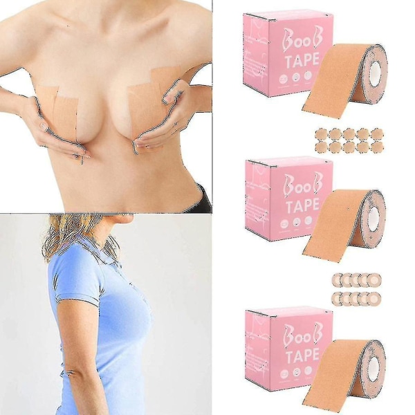 Bryst selvklæbende brystvorte Cover Stickers Cut At Will Hudvenlig brysttape 5m