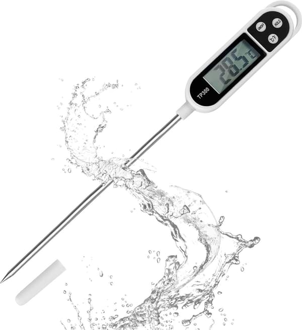 Køkkentermometer med LCD-display - med lang sonde - høj nøjagtighed - digitalt termometer
