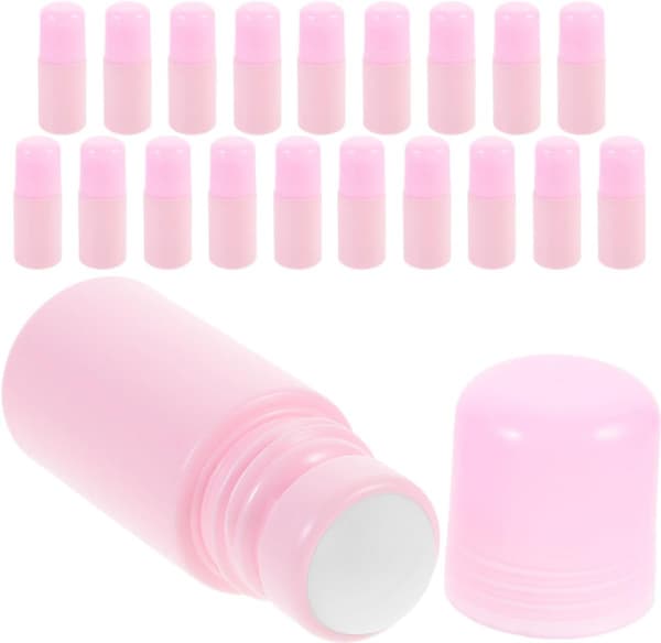 20 st 50 ml roll-on-flaskor Tom parfym med rosa kork för vätskeförvaring och resebruk