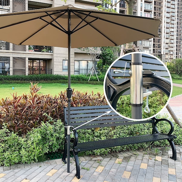 Sølvfarvet parasolholder til dæk, parasolholder, montering til picnicbord, gårdhave, altan, dæk, tribuner, både (1,65*5,67 tommer)