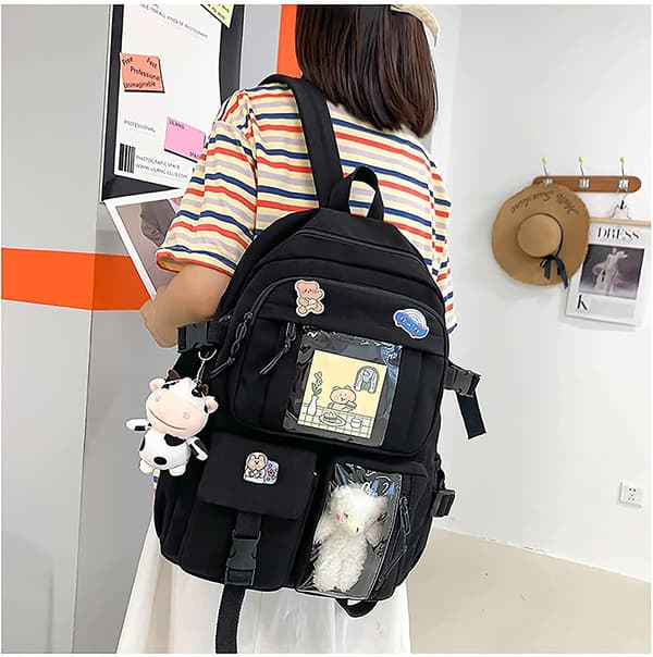 Backpack. Japanese Kawaii Backpack School Bag With Pendant. Small Backpack. School Supplies