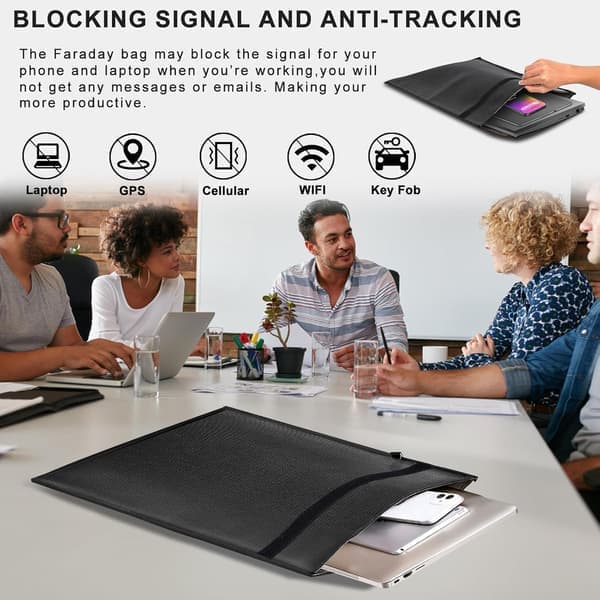 Faraday-väskor 5-pack stora anti-spårning RFID brandsäkra vattentäta laptop surfplatta [Ho]