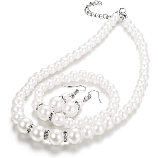 Keinotekohelmi Choker-kaulakoru Roikkuvat Korvakorut Rannekoru Kristalli Korusarja Naisille Hääkorusarjat Morsiusneitojen Lahjat