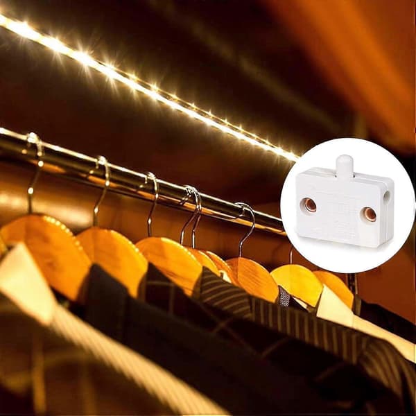 Automatic Cabinet Door Switch, Momentary Contact, 6-Pack, Cabinet Doors, Cabinet Switch, White