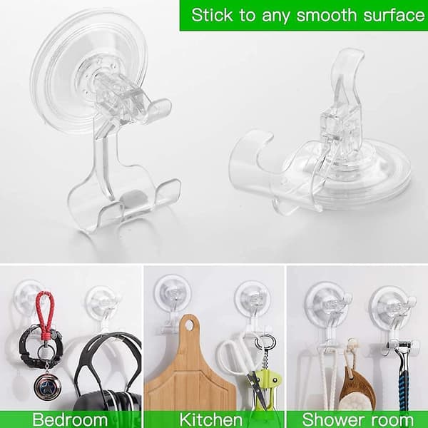 Shower Suction Cup Hook, 4 Pcs Razor Holder Internal Shower Removable Reusable Wall Mount Bathroom Waterproof Strong Suction Cup Hook for Towel Bathrobe