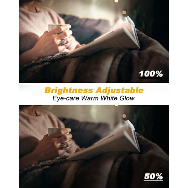Reading Lamp USB Rechargeable 2 Brightness Adjustable White