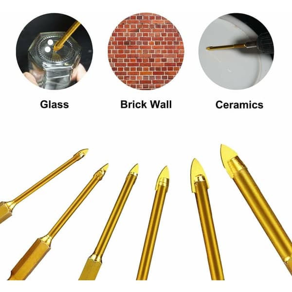 Tungsten Steel Glass, Ceramic, Tile, Crystal Drill, with Hex Shank
