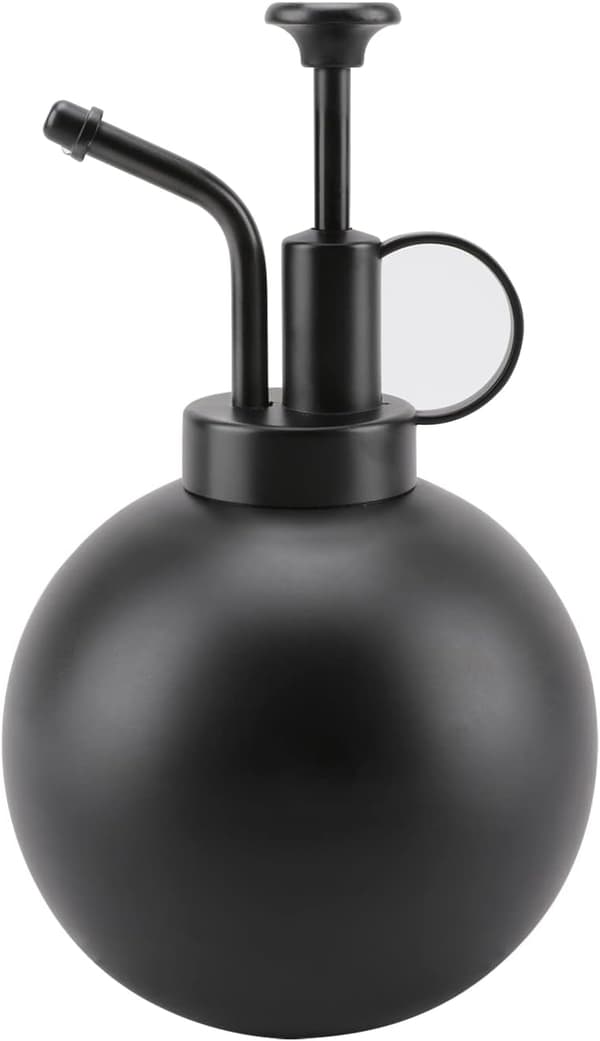 Sprayflaske, vandforstøver i rustfrit stål 400 ml/14 oz lille vandkande til indendørs haveplanter med top pumpe (mat sort)