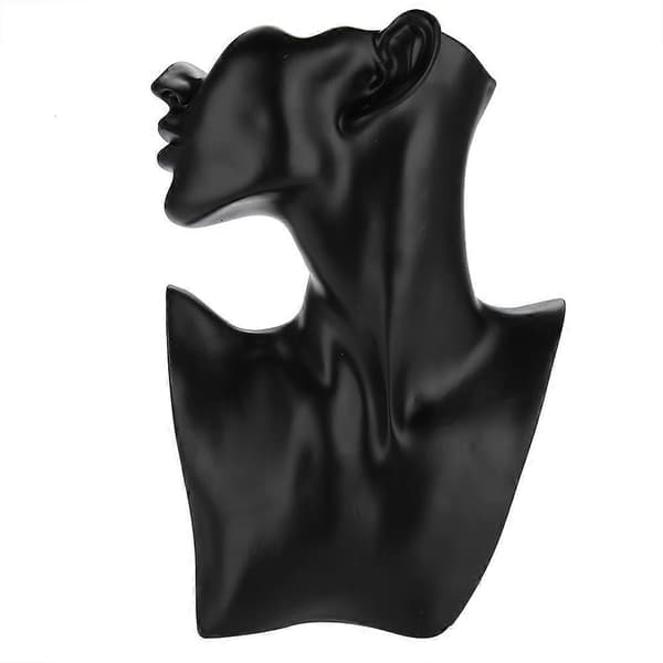Halskæde Øreringe Holder Mannequin Hoved Buste Stativ Model Butik Smykke Display Rack Sort