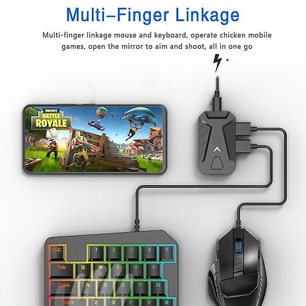 Keyboard and Mouse Converter Portable Mobile Gaming Keyboard Mouse Converter Adapter for Android Io