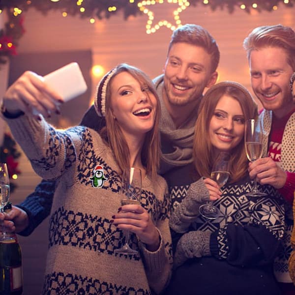 18 stk julenisse snømann julekrans broderte lapper