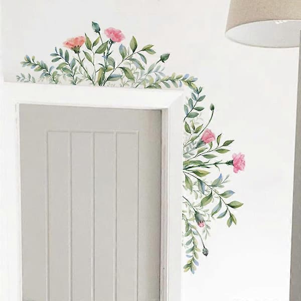 Blommor Växter Väggdekor Väggdekaler för Vardagsrum Sovrum Kontor Väggdekoration