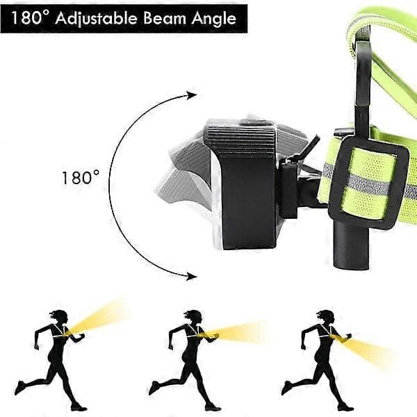 Running Light for Runners, 360 Lumen LED Rechargeable Chest Light with Safety Warning Light