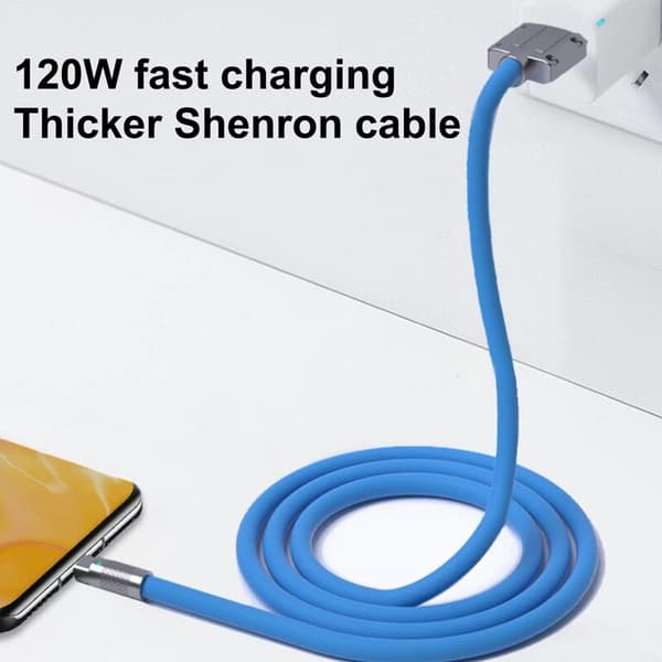 120W 6A Super Charge USB C Charging Cable USB Type-C Charging + Data Transfer 2-in-1 Mobile Phone Cable Green (1M)
